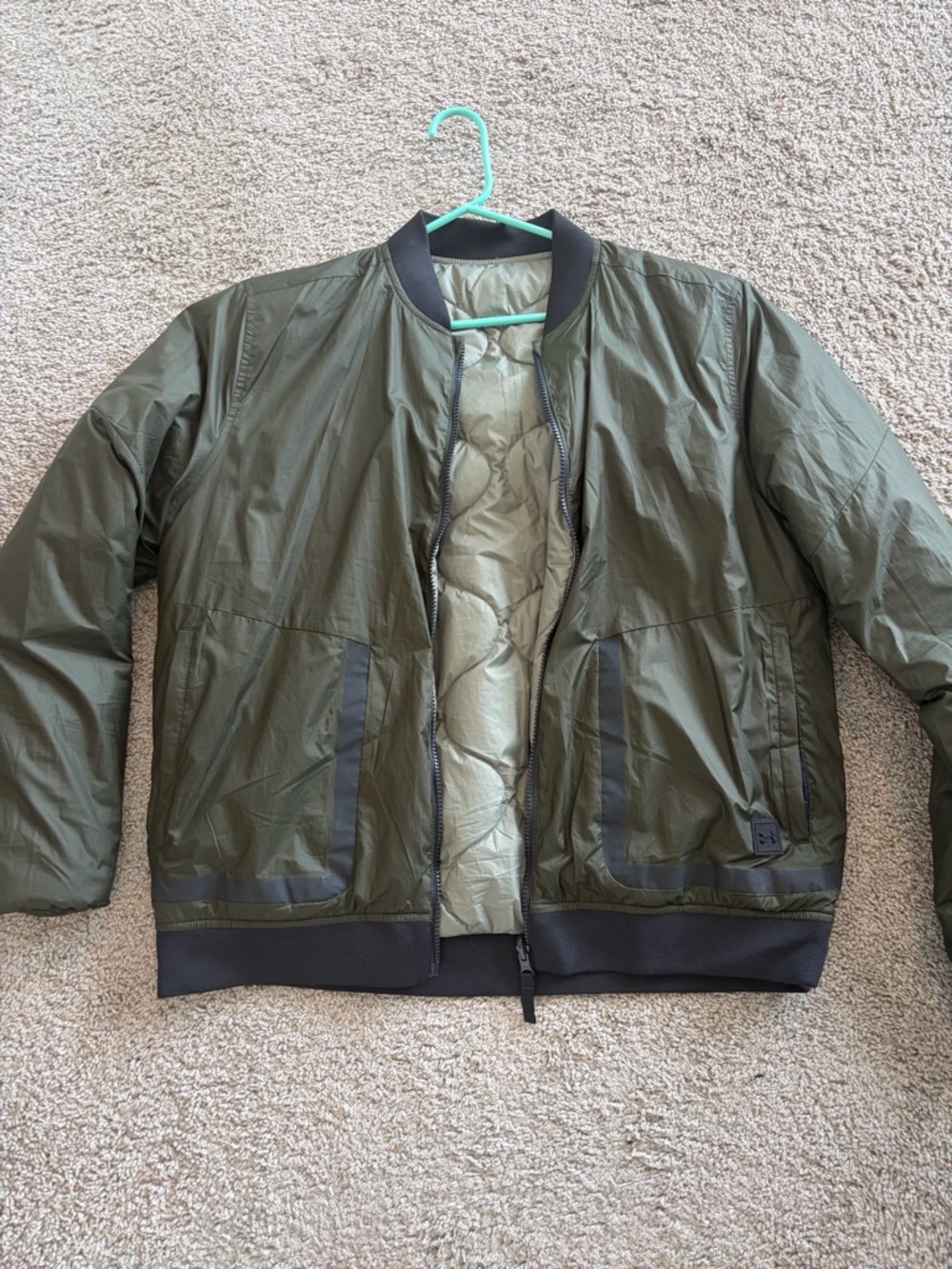 Limited Edition Under Armor Down Jacket Reversible Green Medium